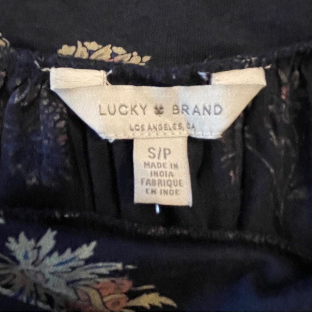 Lucky Brand square neck lightweight floral boho shirt. Size S - Picture 3 of 5